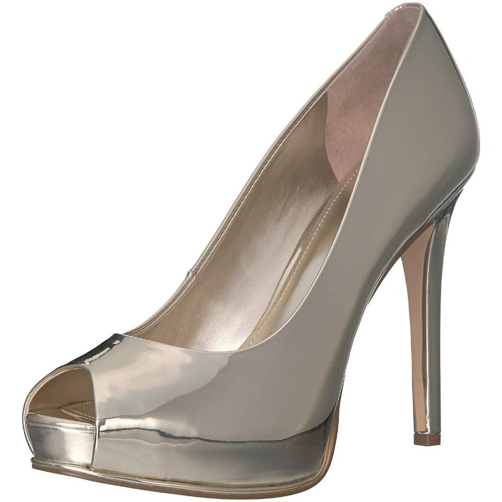 Guess Womens Honora9 Leather Peep Toe Classic Pump